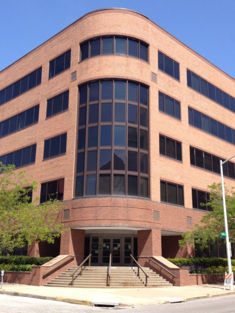 Main entrance on 19th & Olive