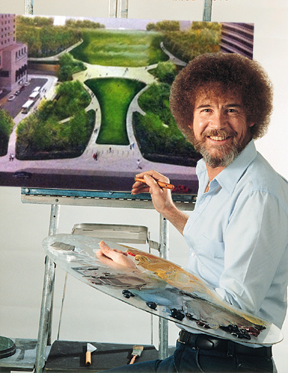 Was Bob Ross the genius behind "Park over the Highway"?